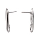 Rhodium Plated 925 Sterling Silver Stud Earring Findings STER-K168-118P-2