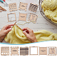Benecreat 6 スタイル木製編みゲージ定規  かぎ針編みのフックと編み針のゲージ  小麦  63.5x63.5x5mm DIY-BC0006-93-5