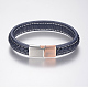 Braided Leather Cord Bracelets BJEW-H561-09A-2