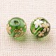 Flower Picture Printed Glass Round Beads GLAA-J089-12mm-A09-2