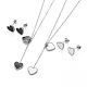 Coeur ensembles de bijoux en émail 304 en acier inoxydable SJEW-H302-04-1