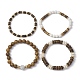 Ensemble de bracelets extensibles en perles de lave naturelles BJEW-JB09809-2