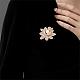 Oro fiore di loto spilla chiaro zircone spilla pin bianco perline spille distintivo gioielli per giacche zaino corpetto bavero sciarpa accessori di abbigliamento JBR104A-6