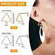 BENECREAT 20Pcs 2 Colors Brass Stud Earring Findings KK-BC0008-33-2