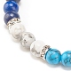 Armband aus natürlichen Lapislazuli (gefärbt) und Edelsteinen mit runden Perlen für Damen BJEW-JB08336-02-5