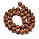 Brins de perles dzi rondes en agate naturelle de style tibétain à 3 oeil TDZI-O005-07-10mm-2
