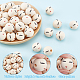 PH PandaHall 100pcs Wooden Beads Lady Face Beads 23mm Large Hole Wood Spacer Beads Winter Wooden Loose Beads for Christmas Garland Macrame Jewelry Necklace Bracelet Making WOOD-PH0009-50-3