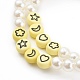 Pulseras de cuentas elásticas de perlas de imitación de acrílico redondas para niños BJEW-JB05946-4