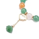 Ensemble de bracelets extensibles à perles rondes en aventurine rouge et verte naturelle et quartz rose BJEW-JB09012-4
