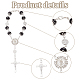 Gomakerer Set di braccialetti con perline di rosario di perle di vetro 6 pz. 6 colori BJEW-GO0001-01-3