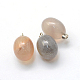 Oval Natural Grey Agate Pendants G-Q433-21-2