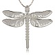 Platinum Alloy Enamel Dragonfly Big Pendants ENAM-J033-03P-2
