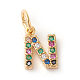 Brass Micro Pave Colorful Cubic Zirconia Charms ZIRC-F092-01-N-1