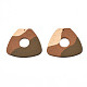 手作り樹脂粘土ペンダント  三角形  コーヒー  30~30.5x34~35x2~3mm  穴：1.6mm CLAY-N010-041-2