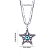 Collier pendentif étoile à cinq branches collier pendentif étoile en acier titane résine vintage bijoux mauvais œil breloques gardien pour hommes femmes JN1108A-2