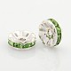 Silver Color Plated Flat Round Brass Acrylic Rhinestone Spacer Beads RB-J472-11S-1