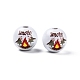 Camping Theme Printed Wooden Beads WOOD-D006-11-2