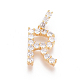 Golden Plated Brass Micro Pave Clear Cubic Zirconia Pendants ZIRC-L093-01R-1