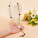 Amazzonite di fiori naturali e collana di perle di rosario di vetro NJEW-PH01485-3