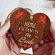 Coeur avec mot plaque suspendue en bois HJEW-WH0037-013-4