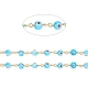 Круглые цепочки из бисера ручной работы сглаза лэмпворк CHC-G009-B-G02-1