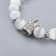 Katzenauge runde Perlen strecken Armbänder BJEW-JB04409-02-2