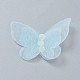 蝶のオーガンジーの装飾品  アクリルパール付き  ヘアアクセサリー製造用  ライトスカイブルー  33~35x42~47x3mm AJEW-WH0079-F01-2