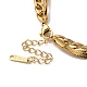 304 Stinless Steel Herringbone & Cuban Link Chains Double Layered Necklaces NJEW-H024-01G-4