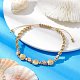 Bracelet de perles tressées en forme de coquille acrylique réglable BJEW-JB10145-2