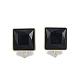 Alloy Stud Earring Findings with Resin PALLOY-N150-84A-2