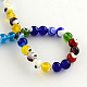 Handmade Millefiori Glass Round Beads Strands LK-R004-39-2