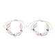 Bracelet de perles tressées en coquillage cauri naturel BJEW-JB07400-01-1