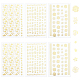 Olycraft 9 лист цветочный узор наклейки для ногтей самоклеящиеся наклейки золотые наклейки для ногтей украшения для кончиков ногтей 0.55~0.9 см 3 стиля MRMJ-OC0002-69-1