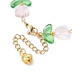 Bracelets de perles de fleurs en verre BJEW-JB09788-01-3