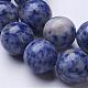 Perles de jaspe tache bleue naturelle G-D855-10-12mm-3