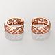 Gorgeous Ring Brass Cubic Zirconia Hoop Earrings EJEW-BB06763-RG-4