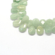 Faceted Teardrop Natural Green Aventurine Beads Strands G-Q445-10-2