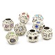Polygon Antique Silver Alloy Glass Rhinestone European Large Hole Beads CPDL-M014-11-1