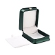 Puレザージュエリーボックス  レジンクラウン付き  ペンダント包装箱用  正方形  濃い緑  8.5x7.3x4cm CON-C012-04C-3