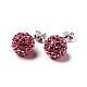 Gifts for Her Valentines Day 925 Sterling Silver Austrian Crystal Rhinestone Ball Stud Earrings for Girl Q286H071-1