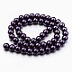 Eco-Friendly Dyed Glass Pearl Round Bead Strands X-HY-A008-8mm-RB099-3