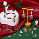 SUNNYCLUE 1 Box 56Pcs 16 Styles Christmas Charms Bulk Winter Snowflake Snowman Tree Candy Cane Gingerbread Man Enamel Charms for Jewelry Making Charms Findings DIY Necklace Earring Adults Craft ENAM-SC0003-73-4