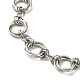 304 Stainless Steel Rings Link Chain Bracelet BJEW-TA00334-02-3
