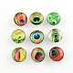 Brass Glass Cabochons Buttons GLAA-S052-02M-1