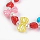 Bracelets extensibles en perles acryliques pour enfants BJEW-JB03885-04-2