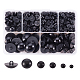 PandaHall 298PCS 8.3mm-12.9mm Black Plastic Solid Safety Eyes Sewing Crafting Eyes Buttons for Bear Doll Puppet Plush Animal Toy DIY-PH0026-59-1