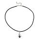 Alliage en forme d'ange avec colliers à pendentif en verre NJEW-JN04560-01-4