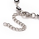 Enamel Heart with Evil Eye Link Chains Bracelet BJEW-P271-06P-04-3