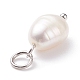 Ciondoli di perle d'acqua dolce coltivate naturali di grado b PALLOY-JF01497-02-4
