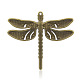 Sans nickel émail antique en alliage de bronze de ton insecte gros pendentifs ENAM-J033-11AB-NF-2